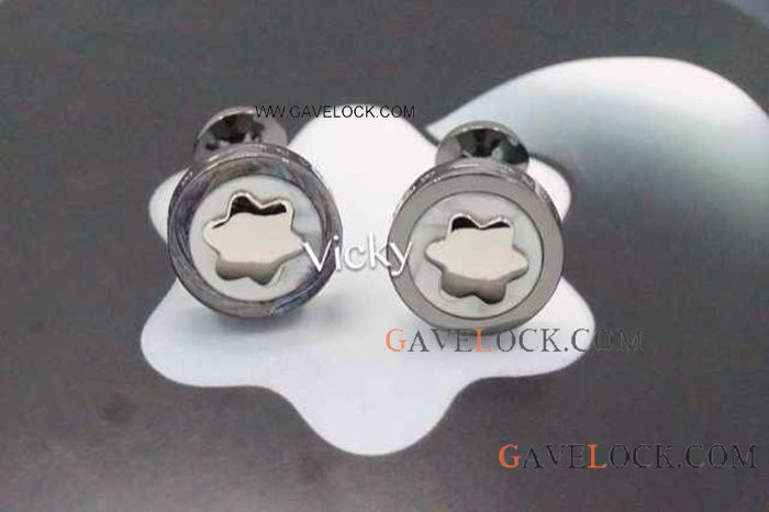 Copy Mont blanc Contemporary Cufflinks White Mont Blanc Cuff Link